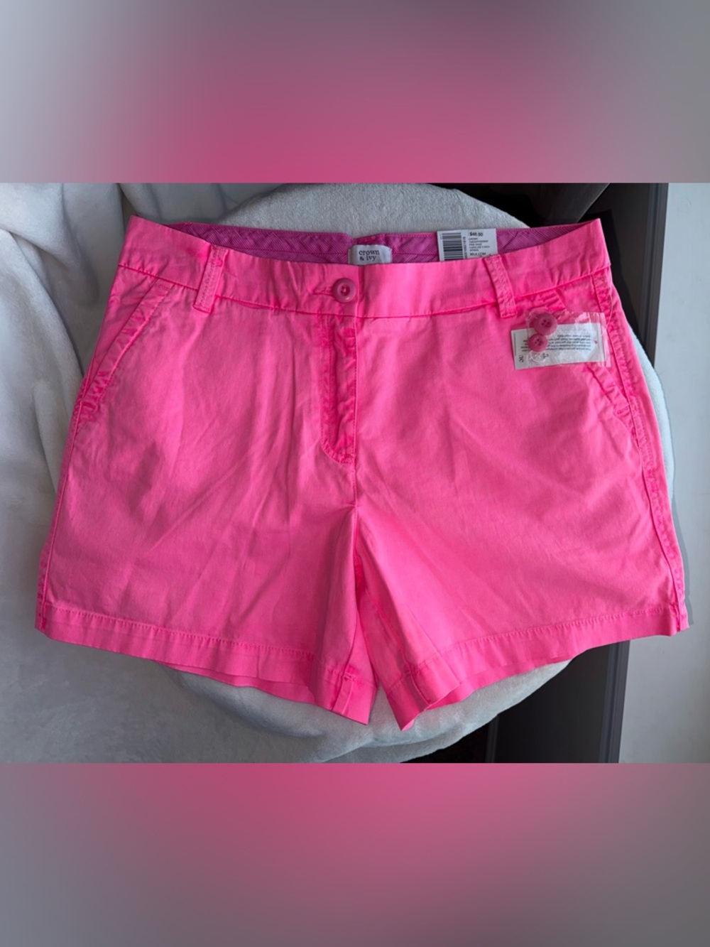 crown & ivy Hot Pink Chino Shorts